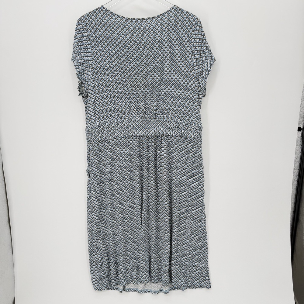 Boden Amelia Jersey Knit Sheath Dress Size 16 Blue Geometric Floral Knee Length - Picture 4 of 10